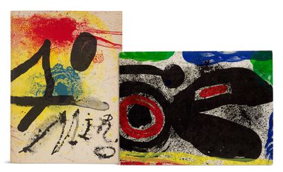 Miró, Joan Zwei Ausstellungskataloge je mit Original-Farblithographie auf dem Einband.... Gazette Drouot