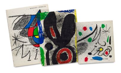 Miró, Joan Sammlung von 3 Publikationen mit insgesamt 7 Original-Lithographien des... Gazette Drouot