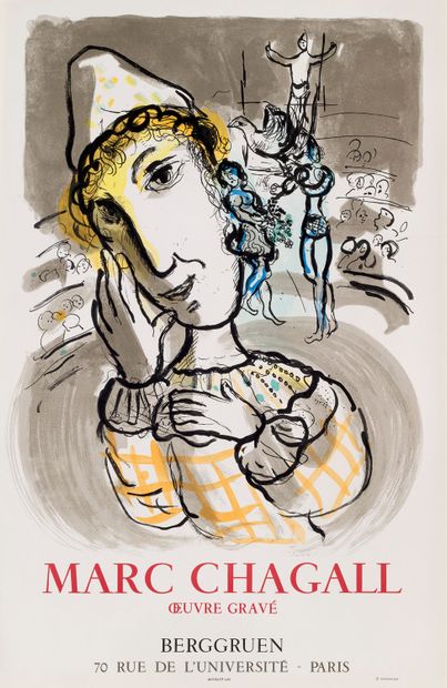 Chagall, Marc L'Oeuvre gravé (Zirkus mit gelbem Spassmacher). 1967. Farblithographie... Gazette Drouot