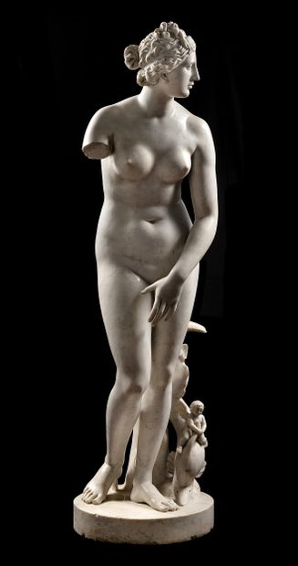 Antonio Canova, VENUS WITH DELPHIN AND PUTTERS

Height: 215 cm. 
 Italy. 

 Worked... Gazette Drouot