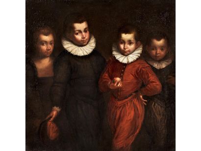 Sofonisba Anguissola, um 1530 Cremona – 1625 Palermo Portrait of four children
Oil... Gazette Drouot