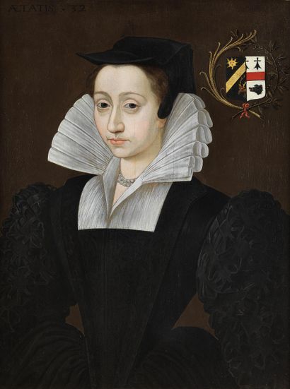 François Quesnel, PORTRAIT D'UNE JEUNE FEMME AVEC UNE COLLERETTE
Huile sur bois.... Gazette Drouot