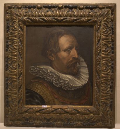 DE RIBERA Jusepe (1588 - 1652). Suiveur de. Oil on canvas marouflaged on canvas 
