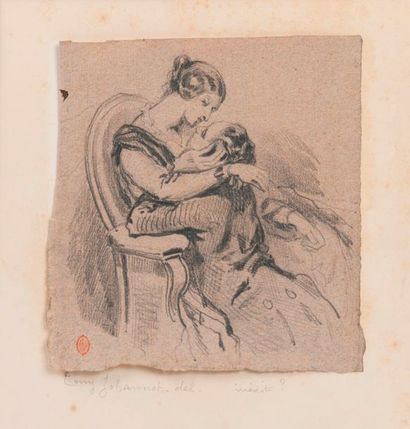 null Tony JOHANNOT (1803-1852)

Le couple.

Mine de plomb sur papier gris.

Non signé.

Cachet...