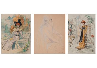 null André SINET (1867-1923)

Orientale.

Crayon et pastel sur papier. 

Signé en...