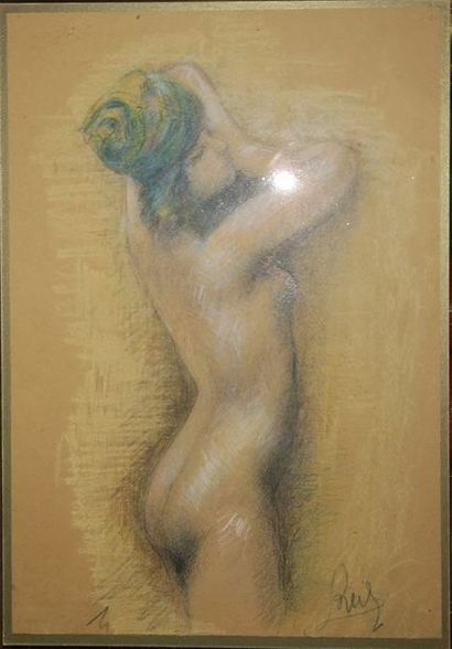 null Ecole du début du XXème siècle

Femme nue debout, au turban.

Dessin au pastel...