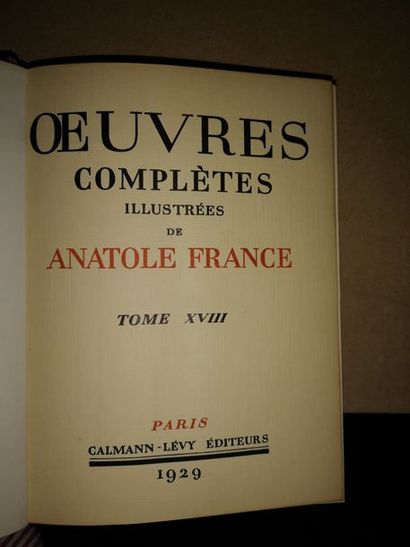 null Mannette des "Oeuvres Complètes" d'Anatole France, Calmann-Lévy 1929, accidents...