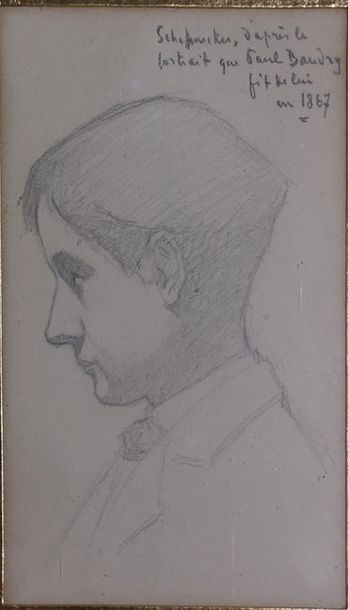 Ecole de la seconde moitié du XIXème siècle 

Portrait de jeune homme en buste de...