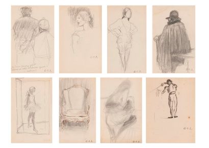 Georges VICTOR-HUGO (1868 - 1925) 

Lot de 30 dessins au crayon, fusain et encre.

Cachet...