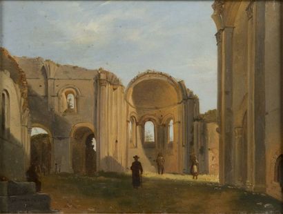 ECOLE FRANCAISE DU XIXème siècle 

Les ruines de l'abbaye de la Sauve-Majeure. 1850.

Huile...