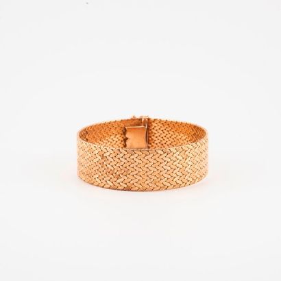 Bracelet ruban en or jaune (750) à maille...