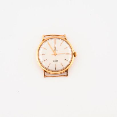 YEMA 
Boîtier circulaire de montre bracelet d'homme en or jaune (750) 
Cadran à fond...