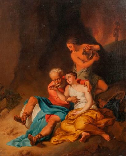 Christian Wilhem Ernst DIETRICH (Weimar 1712 – Dresde 1774) 

Loth et ses filles.

Huile...