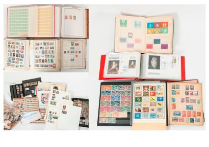 TOUS PAYS, de la fin du XIXème siècle à nos jours. 
Fort ensemble de timbres-poste,...