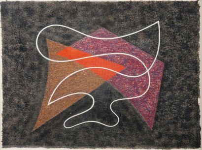 César DOMELA (1900-1992) 
Relief n°75, 1961.
Gouache sur papier.
Signé et daté au...