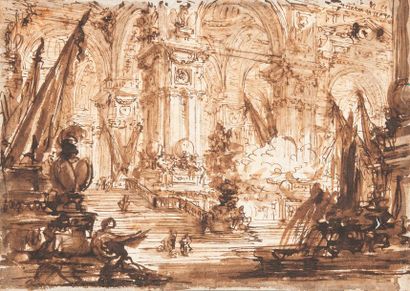 Giovanni Battista PIRANESE (Piranesi) (Mogliano 1720-Rome 1778) Intérieur d'un palais...