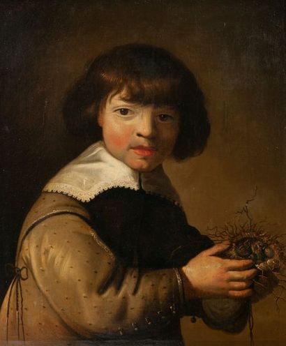 Attribué à Jacob Adriaensz BACKER (Harlingen 1609-Amsterdam 1651) Le petit dénicheur...