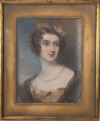 ECOLE ANGLAISE DE LA PREMIÈRE MOITIÉ DU XIXÈME SIÈCLE * Portrait of an elegant woman...