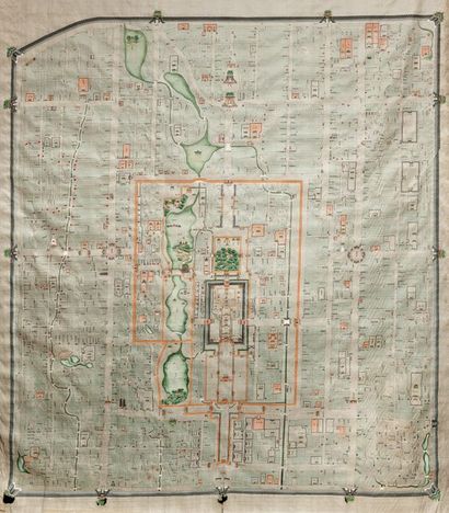 CHINE, seconde moitié du XIXème siècle - début XXème siècle Plan de la Ville Tartare...
