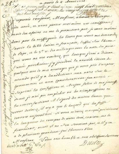 DUCLOS Charles Pinot (1704-1772) romancier, moraliste et historien [AF 1746, 19e...