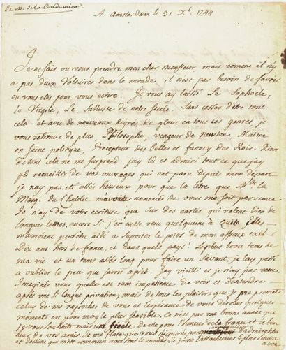 LA CONDAMINE Charles-Marie de (1701-1774) explorateur et scientifique [AF 1760, 23e...