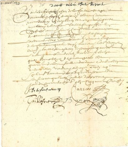 LA FONTAINE Jean de (1621-1695) [AF 1683, 24e f]. 
P.S. «De la Fontaine», signée...