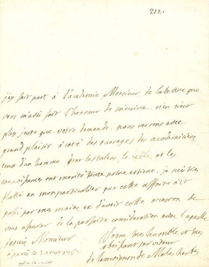 MALESHERBES Chrétien Guillaume de Lamoignon de (1721-1794) magistrat et ministre,...