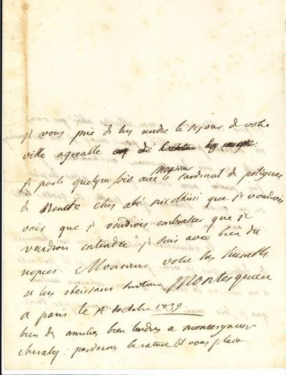 MONTESQUIEU Charles de Secondat, baron de La Brède et de (1689-1755) [AF 1728, 2e...