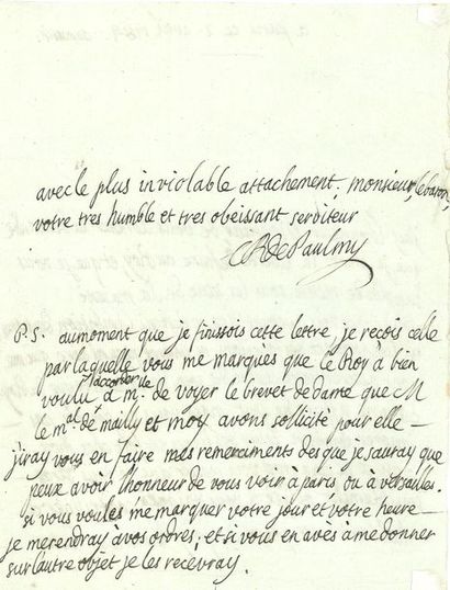 PAULMY Antoine-René de Voyer d'Argenson, marquis de (1722-1787) bibliophile, collectionneur...