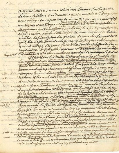 ROQUETTE Henri-Emmanuel de (1655-1725) prédicateur [AF 1720, 38e f]. 
4 MANUSCRITS...