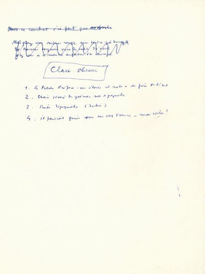 COCTEAU Jean MANUSCRIT autographe, Clair-Obscur, 1952-1954; 352 pages in-4 ou in-8,...