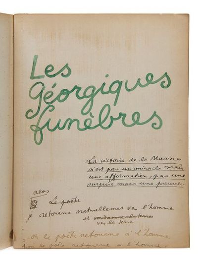 COCTEAU Jean Autograph MANUSCRIT, The Cape of Good Hope and Poems,[1915-1917]; 9...