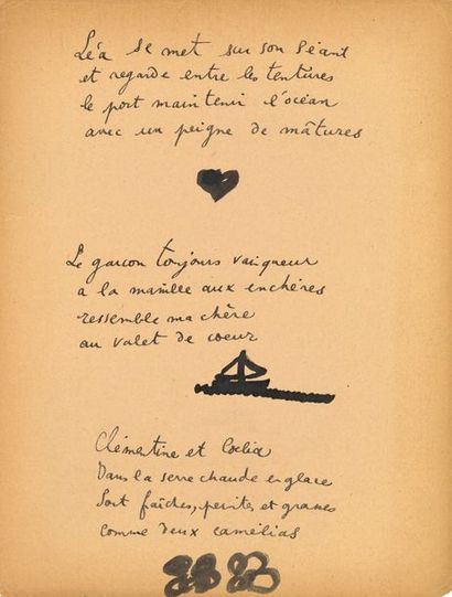 COCTEAU Jean Autograph MANUSCRIT, Escales,[1920]; 56 pages in-fol.
or in-4.
Important...