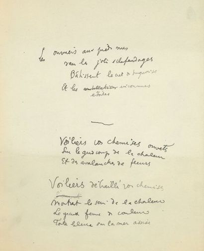 COCTEAU Jean Autograph MANUSCRIT, Escales,[1920]; 56 pages in-fol.
or in-4.
Important...
