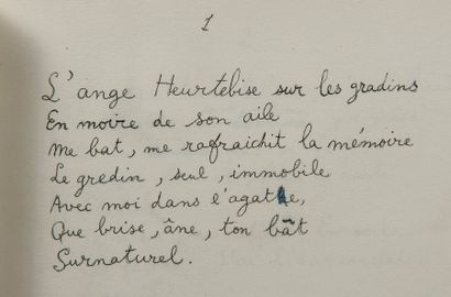COCTEAU Jean Autograph MANUSCRIT signed "Jean Cocteau", L'ange
Heurtebise, poem,...