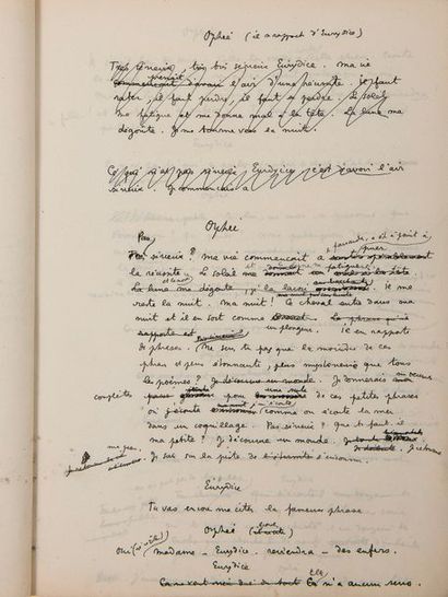 COCTEAU Jean MANUSCRIT autographe, Orphée, tragédie en un acte et un intervalle,...