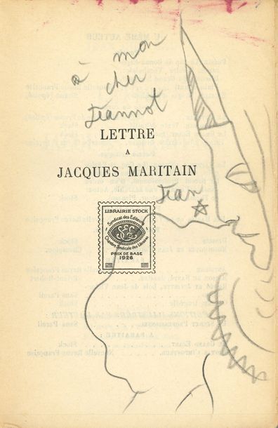 COCTEAU Jean Letter to Jacques Maritain (Paris, Librairie Stock, Delamain et Boutelleau,...