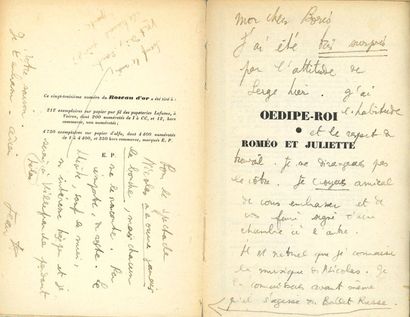COCTEAU Jean Oedipe-Roi. Roméo et Juliette (Paris, «Le Roseau d'or - OEuvres et Chroniques»,...