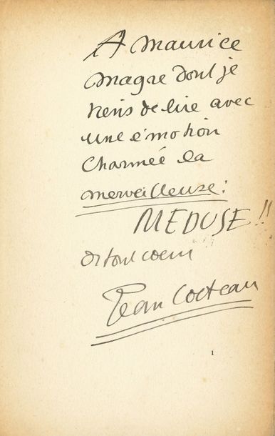 COCTEAU Jean Le Prince Frivole (Paris, Mercure de France, 1910); in-8, paperback,...