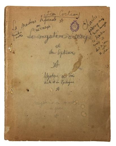 COCTEAU Jean 5 MANUSCRITS autographes, un manuscrit en partie autographe, et un TAPUSCRIT...