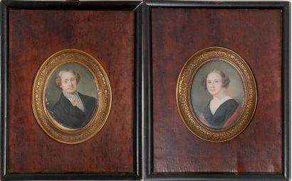Louis-Bertin PARANT (1768-1851) 

Deux portraits en buste, formant pendant, d'un...