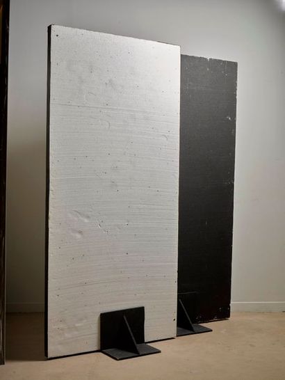 null Lot de 4 Panneaux polystyrène noir/blanc + pieds (x4) 
2,50 x 1,20 m chaque...