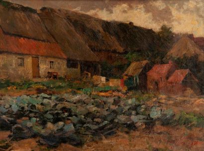 Jules Ernest CRAN (1876-1926) 

Paysage, 1901.

Huile sur toile.

Signée et datée...