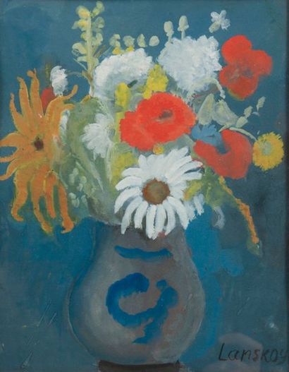André LANSKOY (1902-1976), attribué à ou entourage de 
Bouquet de fleurs.
Gouache...
