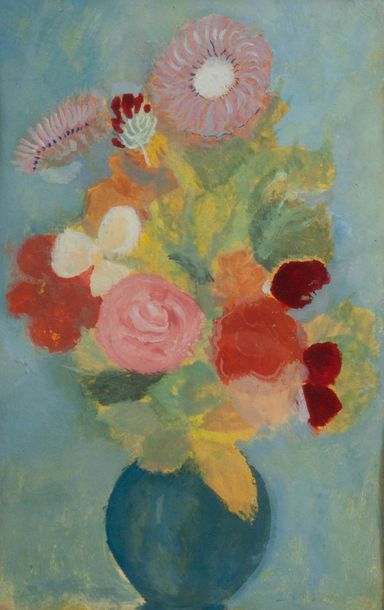 André LANSKOY (1902-1976), attribué à ou entourage de 
Bouquet de fleurs.
Gouache...