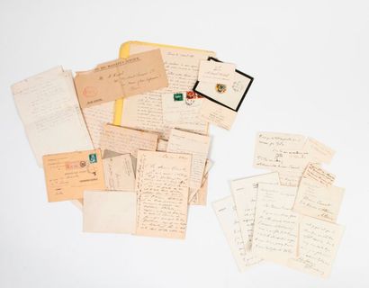 null Correspondance, lettres autographes, cartons et divers datées des années 1900-1920...