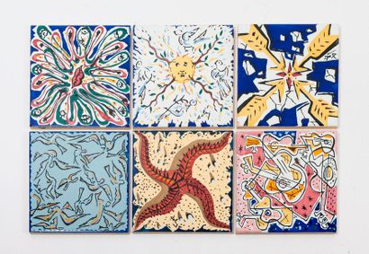 D'après Salvador Dali (1904-1989) 

Ensemble de 6 carreaux de céramique titrés:

-...