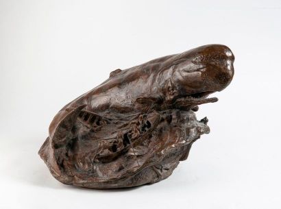 Robert GODEFROY (1928-2020) 

L’amertume des baleines.

Épreuve en bronze à patine...