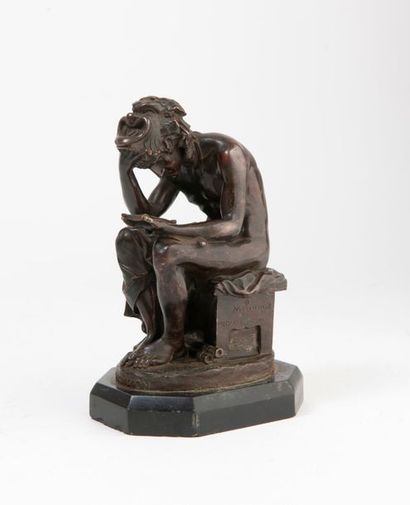 Etienne MELINGUE (1808-1875) 

Histrion. 

Epreuve en bronze à patine brune nuancée.

Titrée,...