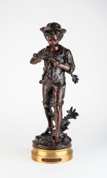 HiPPOlyTE FRaNÇOis MOREau (1832-1927) 

Flûte champêtre. 

Epreuve en bronze à patine...